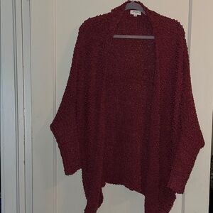 Umgee Maroon Open-Front Cardigan